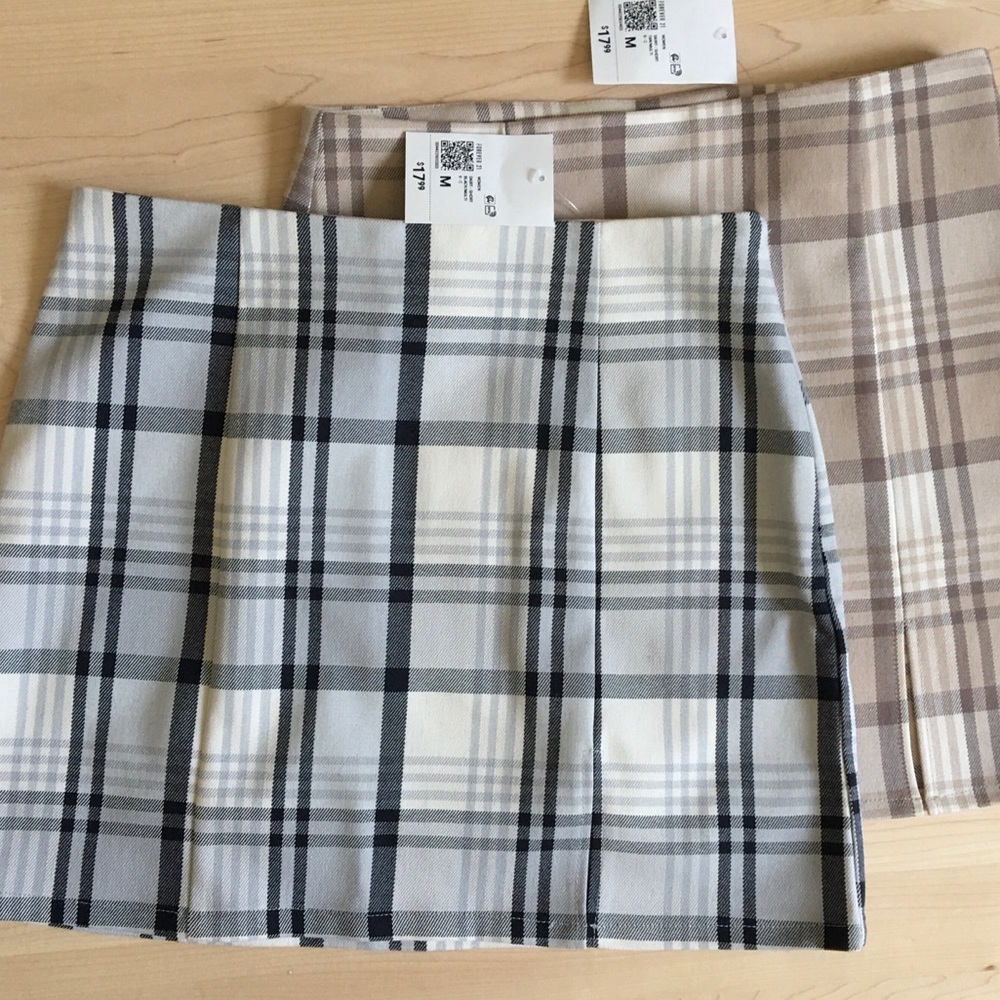 Forever 21 Set of Two Plaid Skirts, NWT Size M